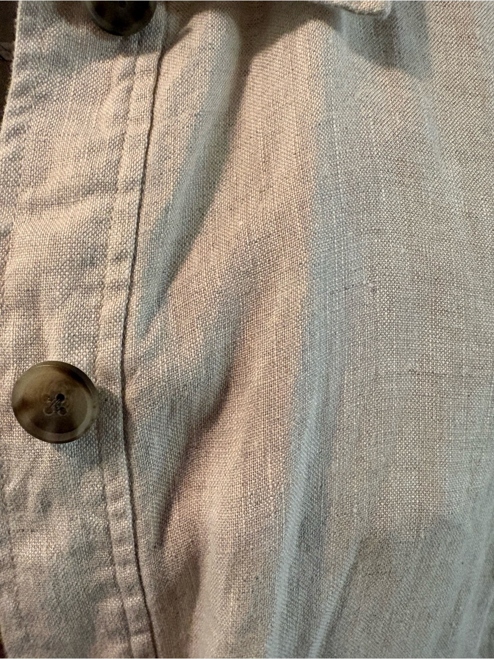 Light Beige Linen Button-Front Jacket - Picture 5 of 5